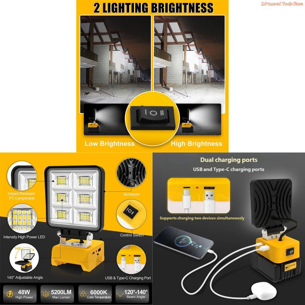Outdoor Lighting Jobs - 2Pcs Cordless LED Work Light Flashlight