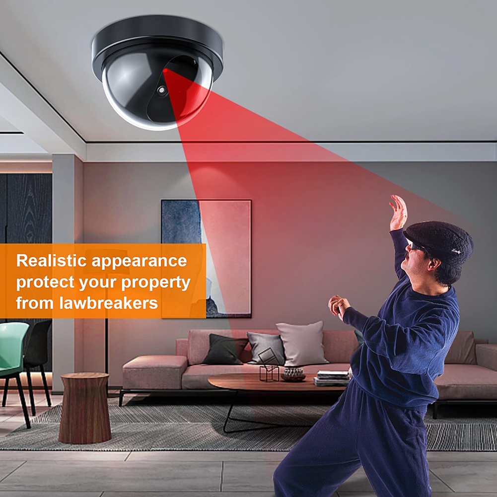 Outdoor Lighting Wireless - Dummy Security Camera,Fake Camera With Red