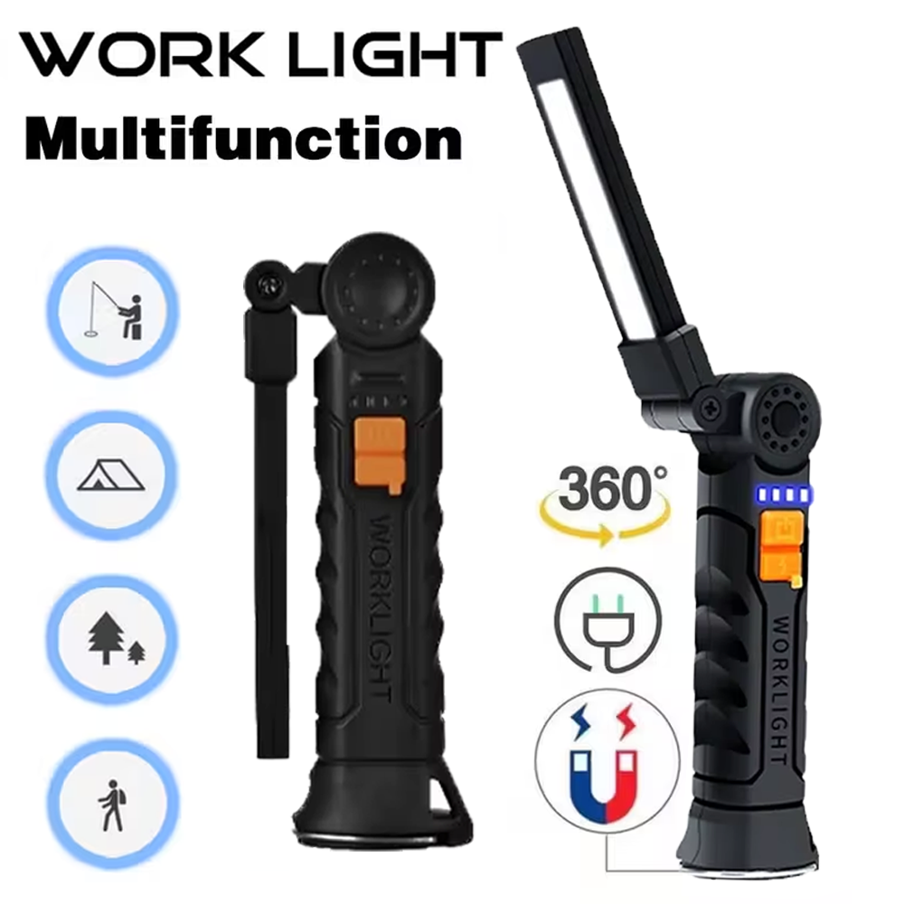 Lighting Fixture Outdoor - Portable COB LED Flashlight USB Rechargeable