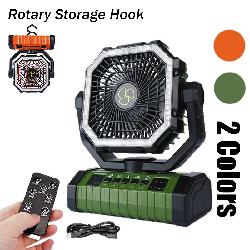 Outdoor Lighting Battery Operated - 20000mAh Rechargeable Camping Fan Portable Battery