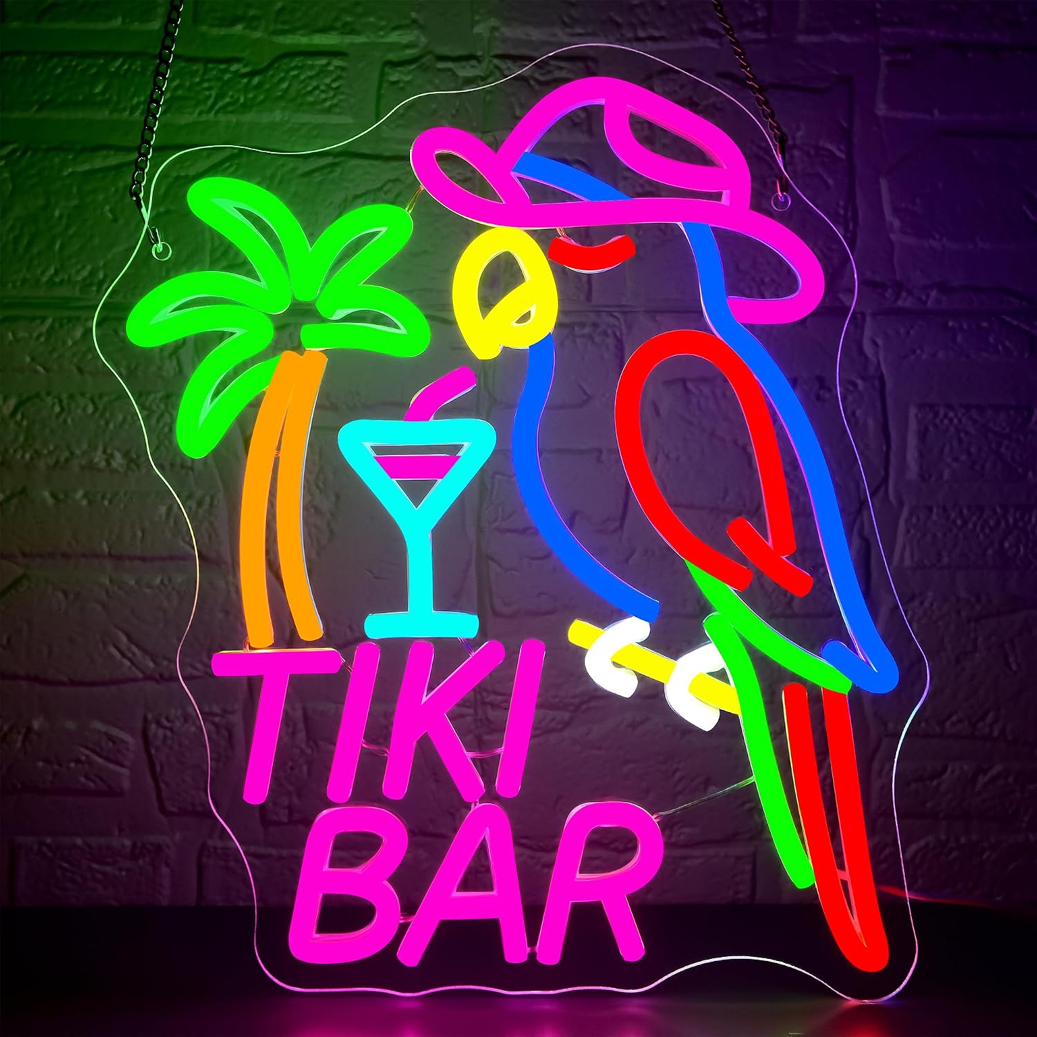 Outdoor Lighting Restaurant - Tiki Bar Parrot Neon Sign USB