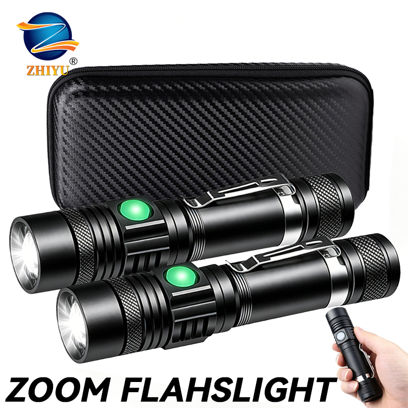 Lighting Fixture Outdoor - T6 LED Rechargeable Flashlight,18650 Zoomable Torch,