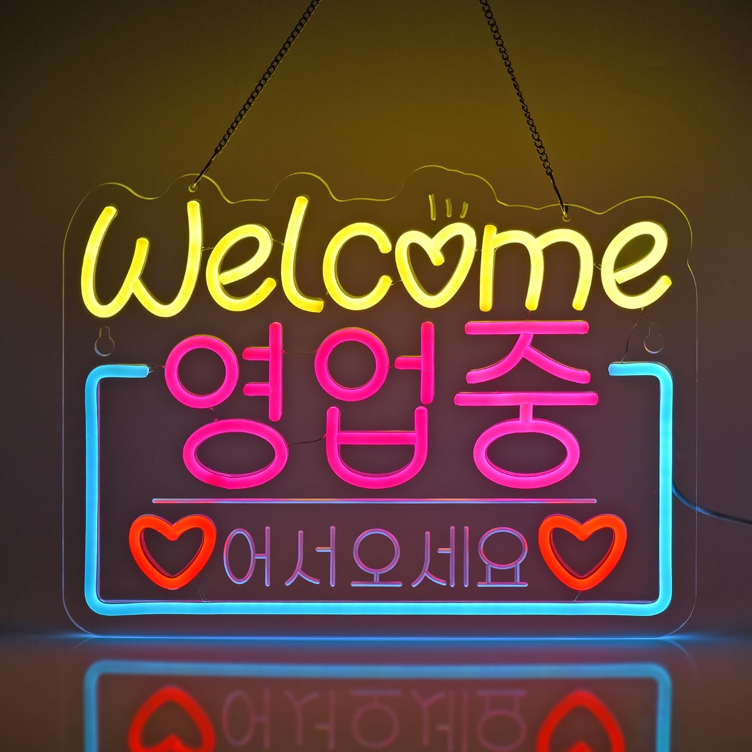 Outdoor Lighting Restaurant - Korean Welcome on Sale Neon Sign