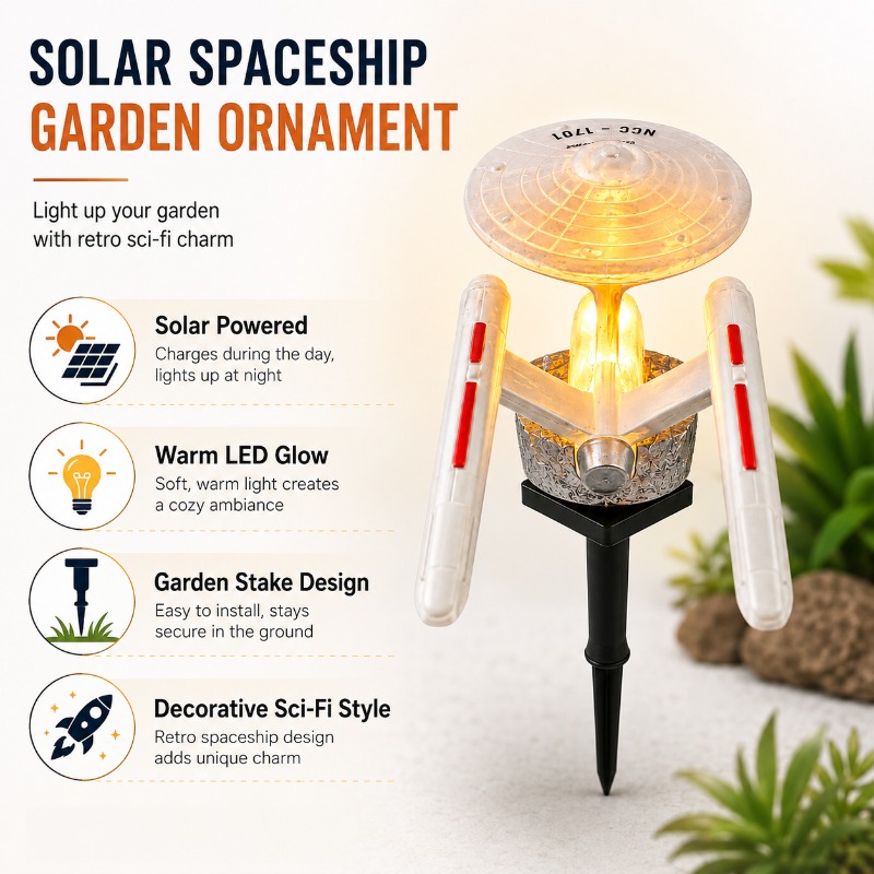 Star Trek USS Enterprise Solar - Landscape Spike Light recension och pris