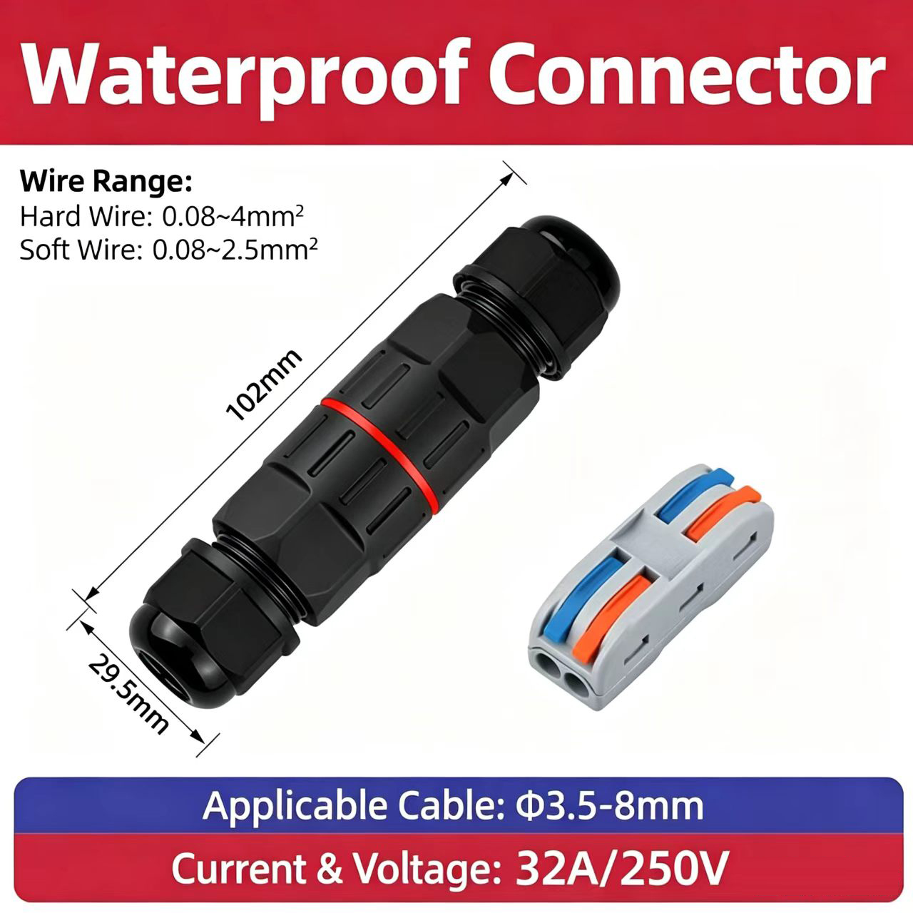1Pc 2 Pin 3 Pin Wire Connector - Outdoor Lighting Wire Connectors recension och pris