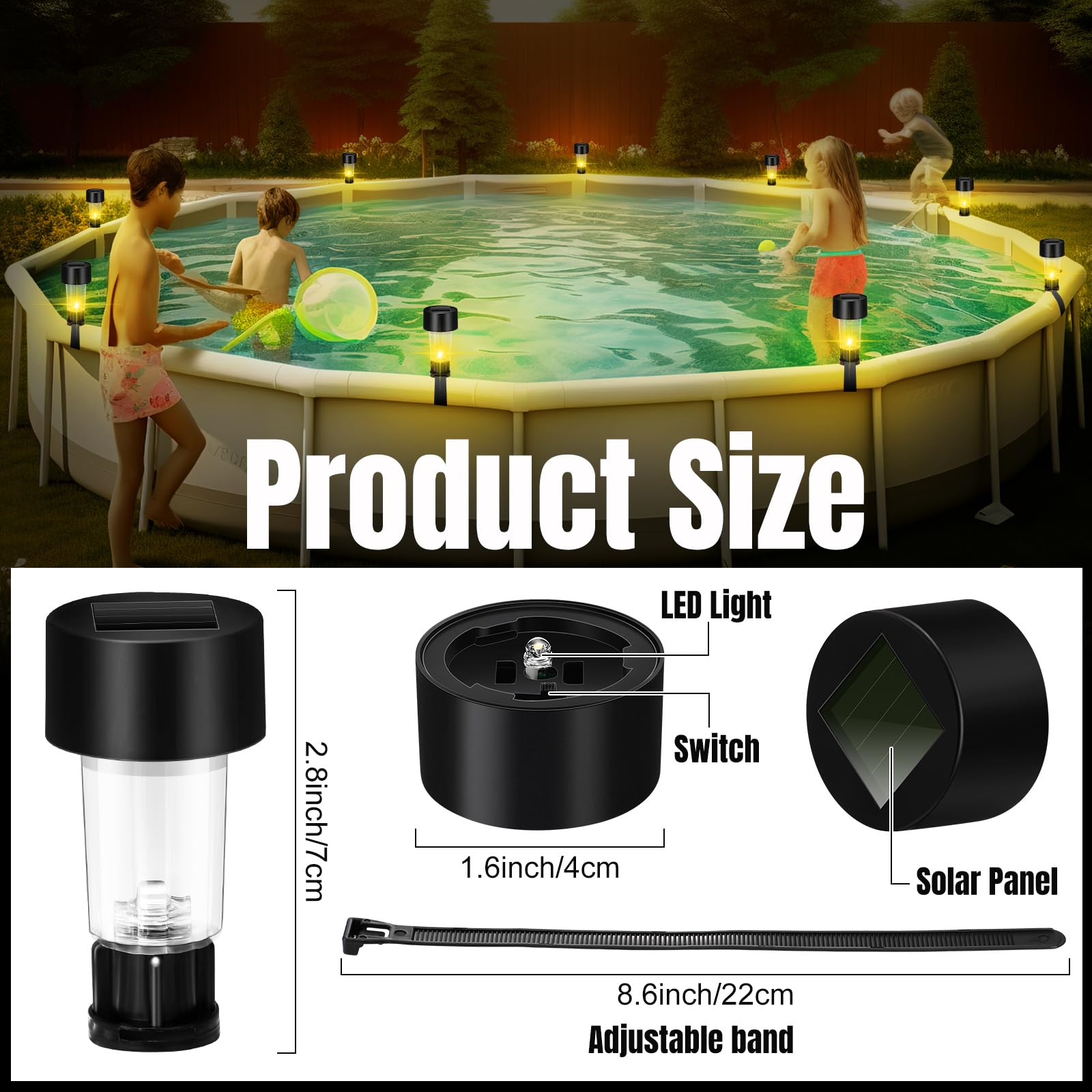 6 Packages Solar Pool Light Fr - Pond Light Submersible recension och pris