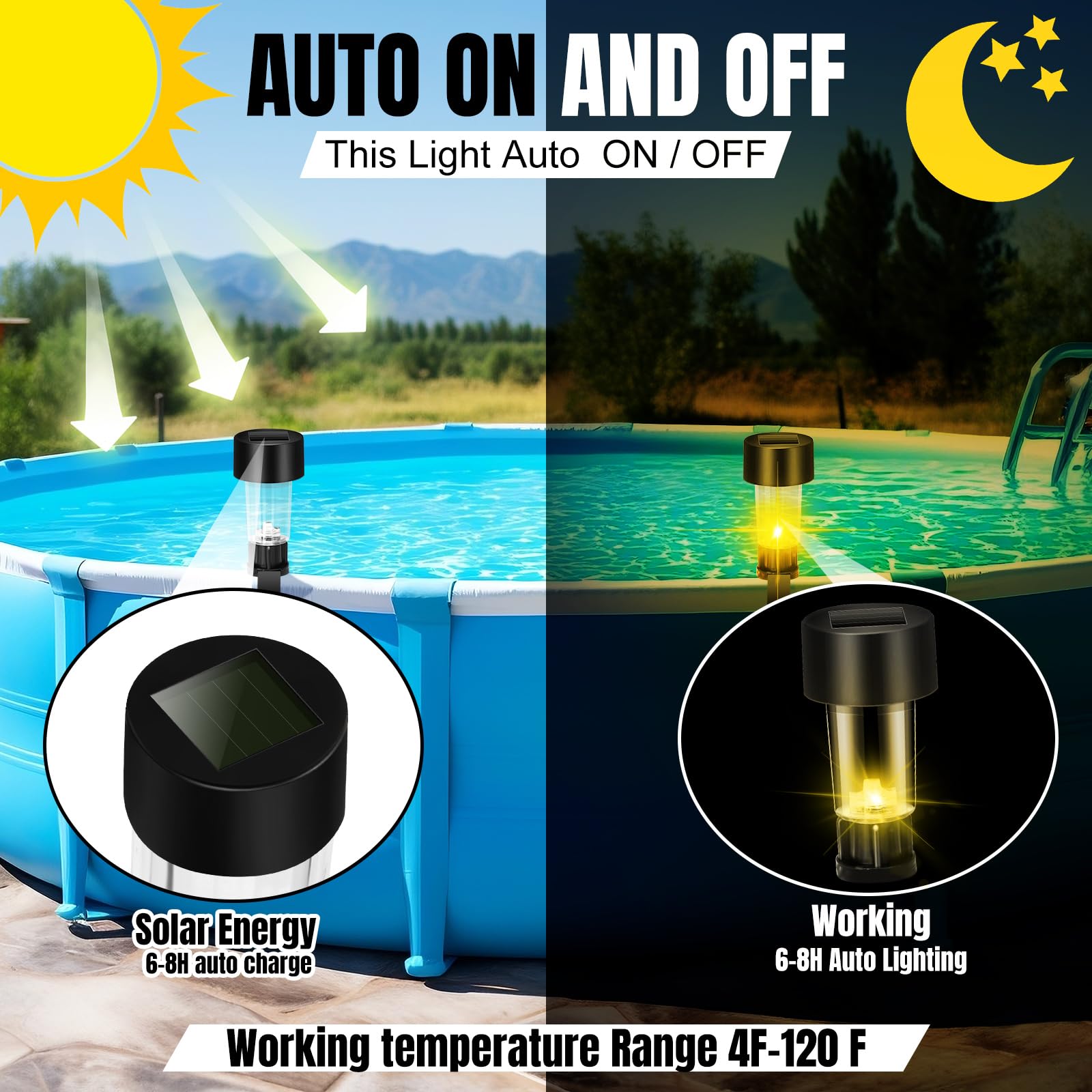 6 Packages Solar Pool Light Fr - Pond Light Submersible recension och pris