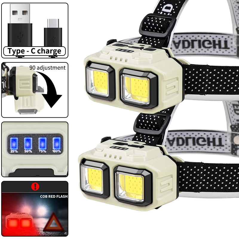 COB LED Headlamp Rechargeable  - Outdoor Lighting Jobs recension och pris