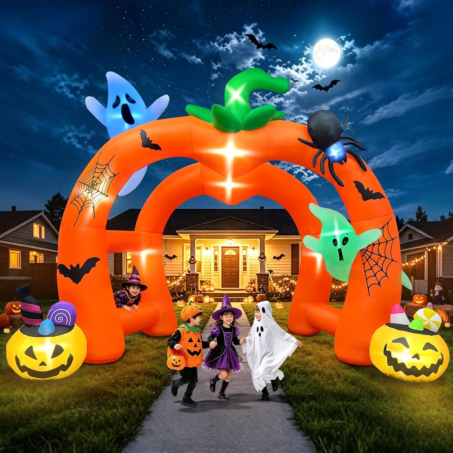 12FT Giant Pumpkin Ghost Hallo - Outdoor Lighting Halloween recension och pris