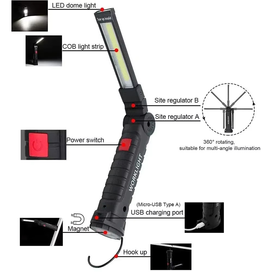 Portable LED Flashlight with M - Lighting Fixture Outdoor recension och pris