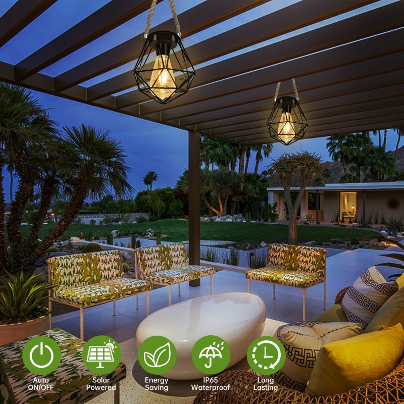 Outdoors Solar Iron Art Retro  - Outdoor Lighting Restaurant recension och pris