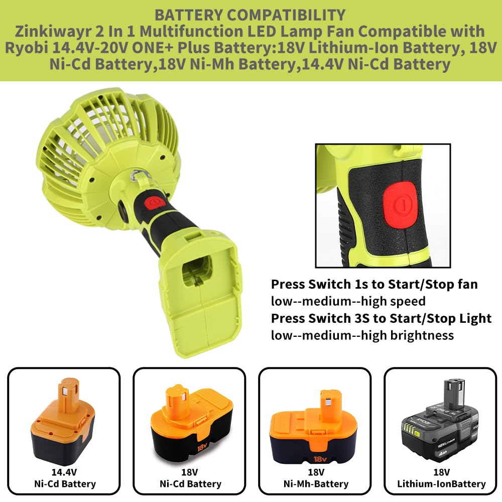 Cordless Portable Fans with 30 - Outdoor Lighting Jobs recension och pris