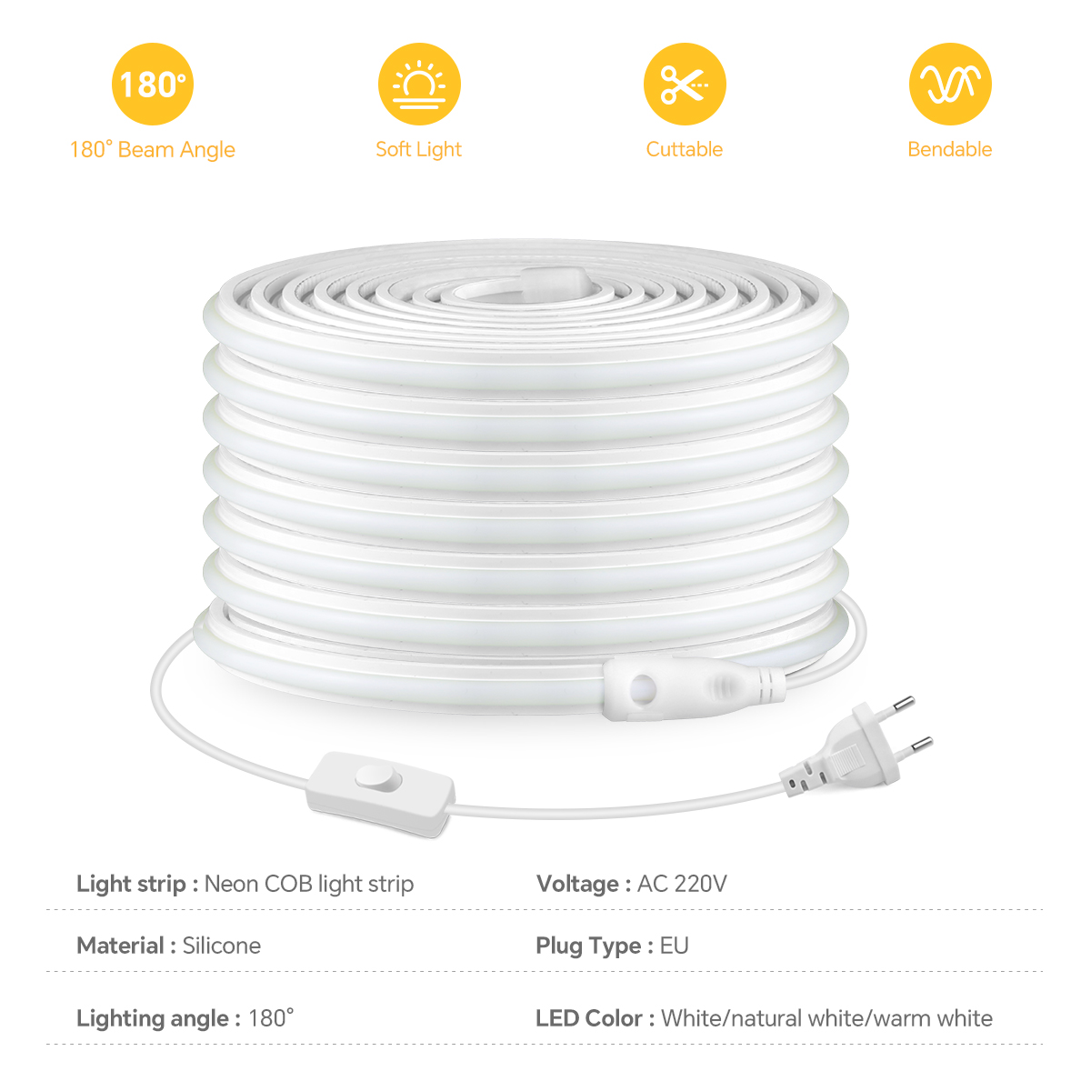 220V COB Led Strip High Densit - Outdoor Lighting Restaurant recension och pris