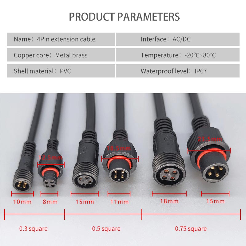 Male Famale Plug Cable 4Pin Wa - Outdoor Lighting Wire Connectors recension och pris