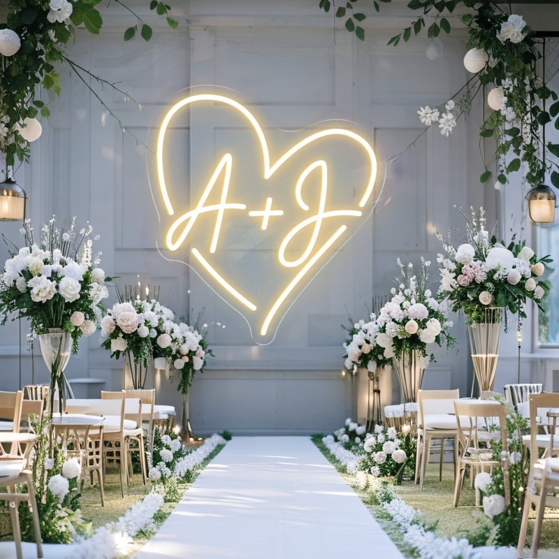 Custom Initials Heart LED Neon - Outdoor Lighting Halloween recension och pris