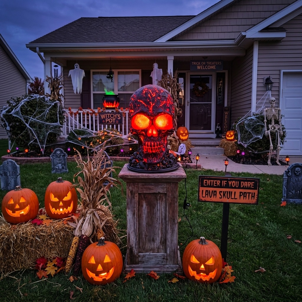 Outdoor Halloween Skull Decor  - Outdoor Lighting Halloween recension och pris
