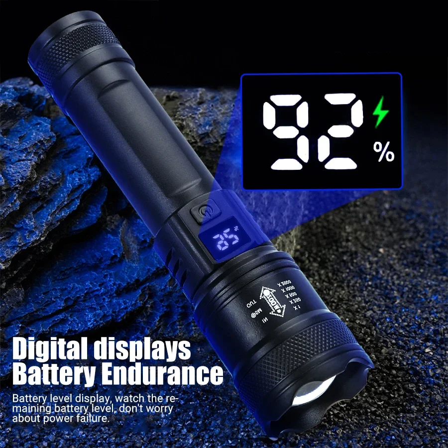 9900LM Powerful LED Flashlight - Outdoor Lighting Battery Operated recension och pris