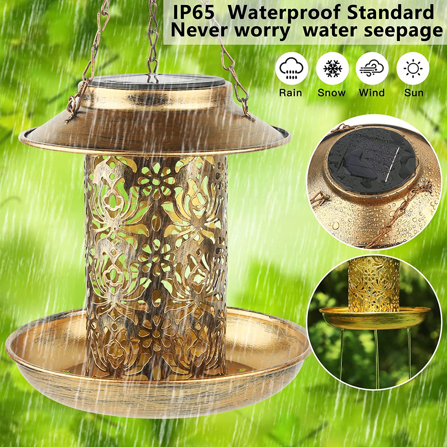 Solar Bird Feeder Metal Outdoo - Outdoor Lighting Backyard Ideas recension och pris