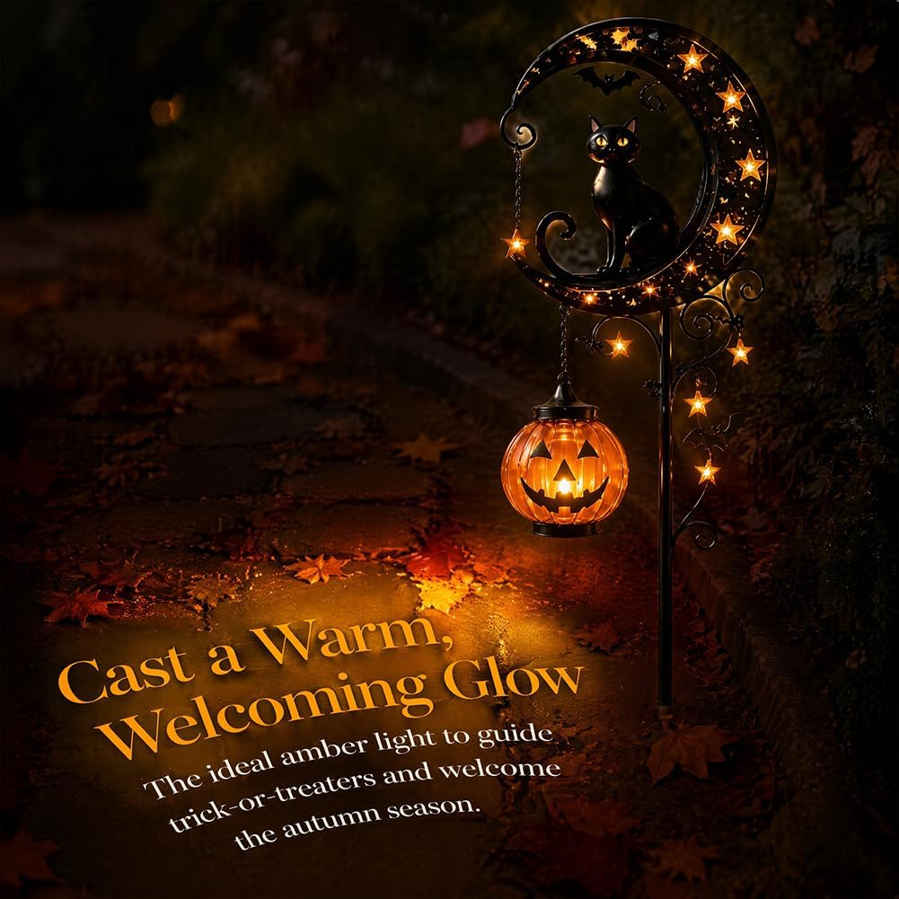 Solar Halloween Black Cat & Pu - Outdoor Lighting Halloween recension och pris