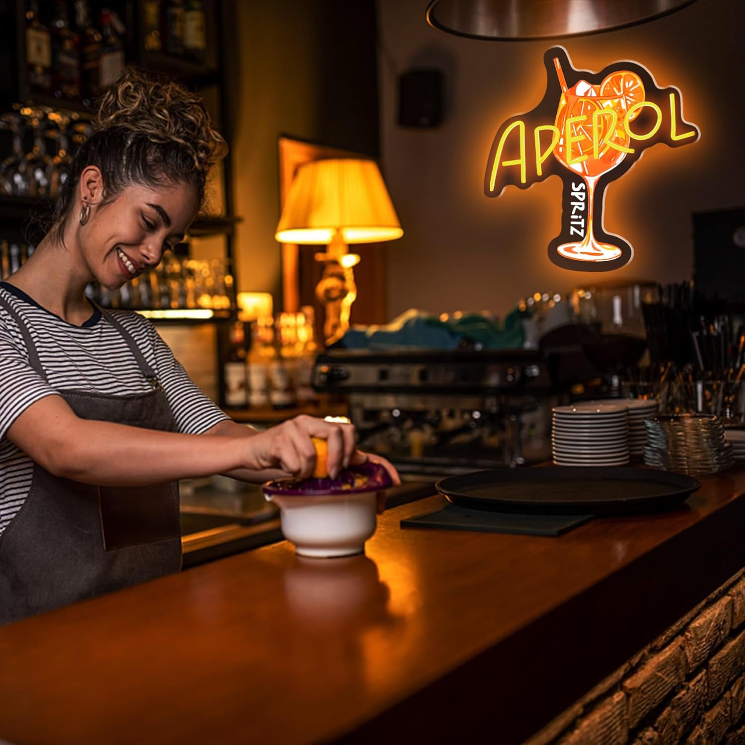 Orange/Aperol Spritz Neon Sign - Outdoor Lighting Restaurant recension och pris