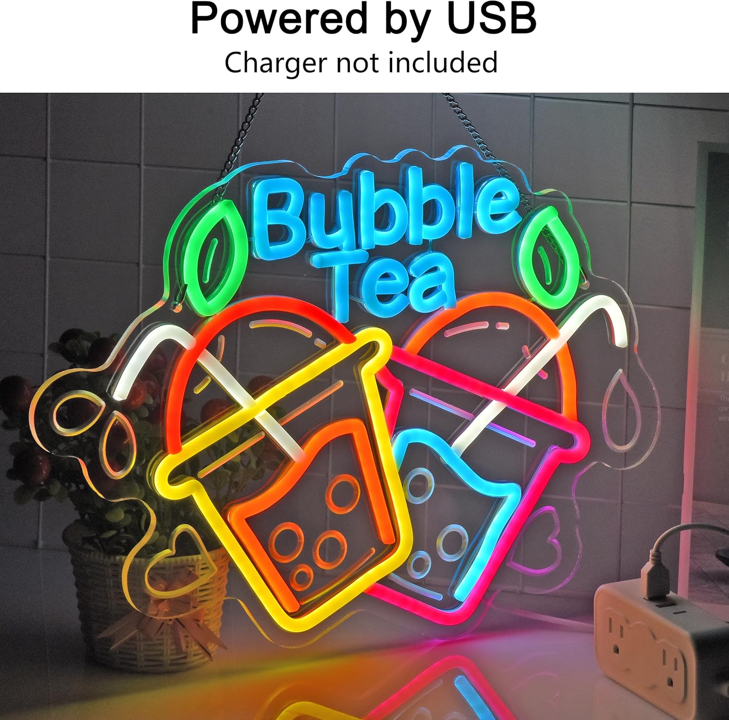 Bubble Tea Neon Sign USB Led L - Outdoor Lighting Restaurant recension och pris