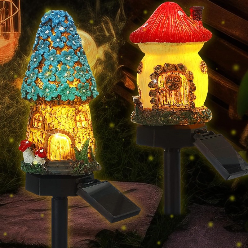 New Solar Resin Flower House L - Landscape Spike Light recension och pris