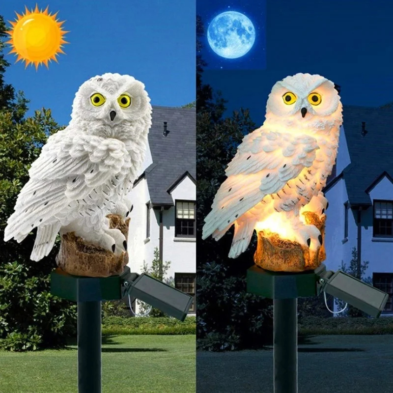 Solar Owl Statue Garden Light  - Outdoor Lighting Solar Panel recension och pris
