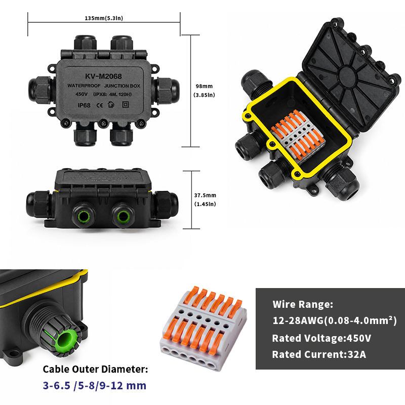 IP68 Waterproof Junction Box 2 - Outdoor Lighting Electrical Box recension och pris