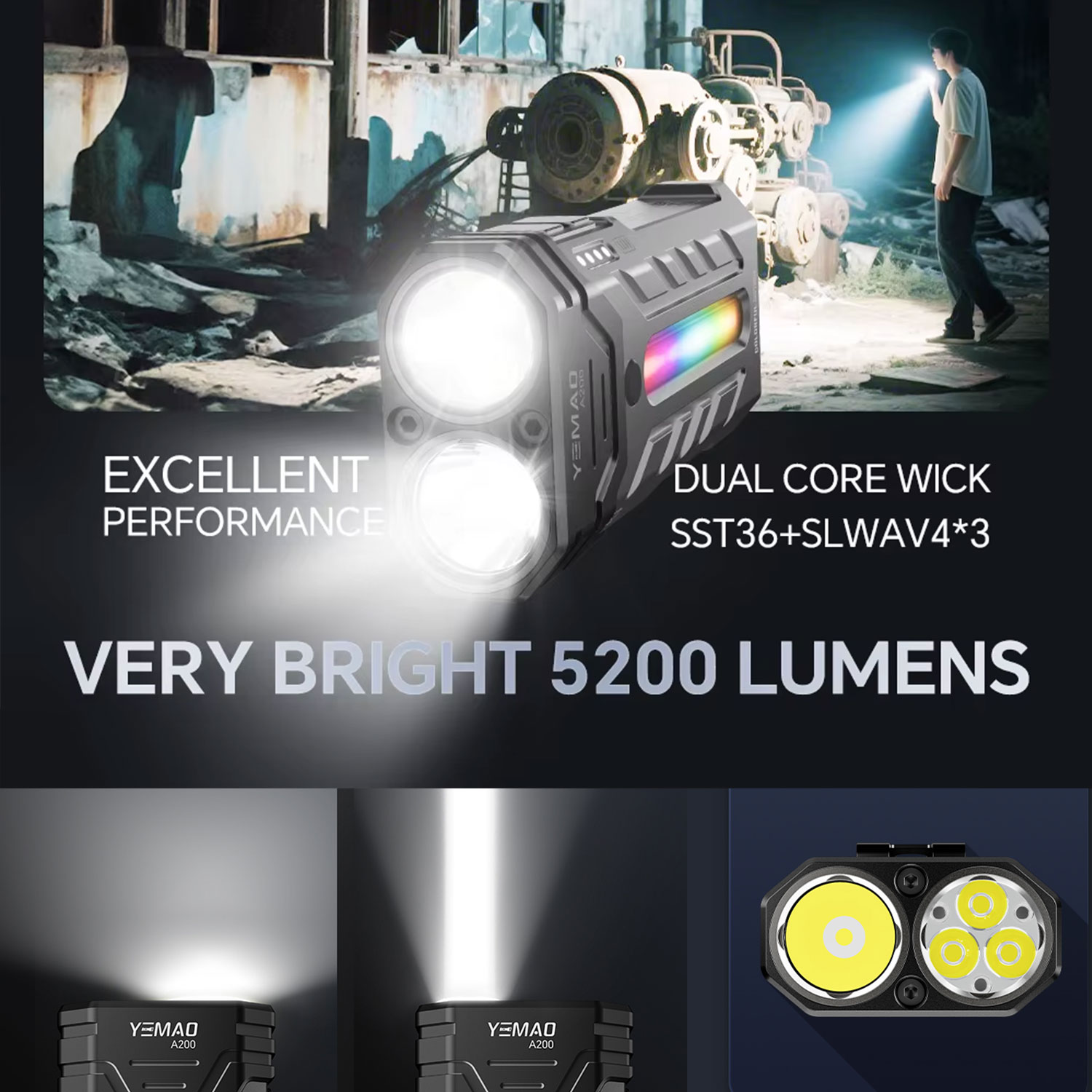 5200LM Innovative Multifunctio - Lighting Fixture Outdoor recension och pris