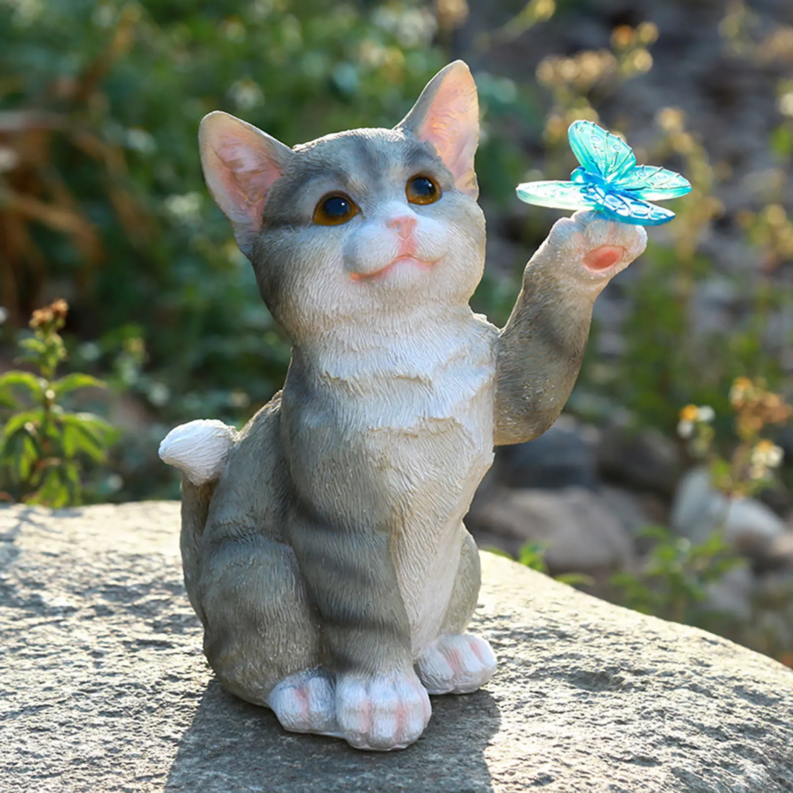Outdoor Cat Sculpture Figurine - Landscape Spike Light recension och pris