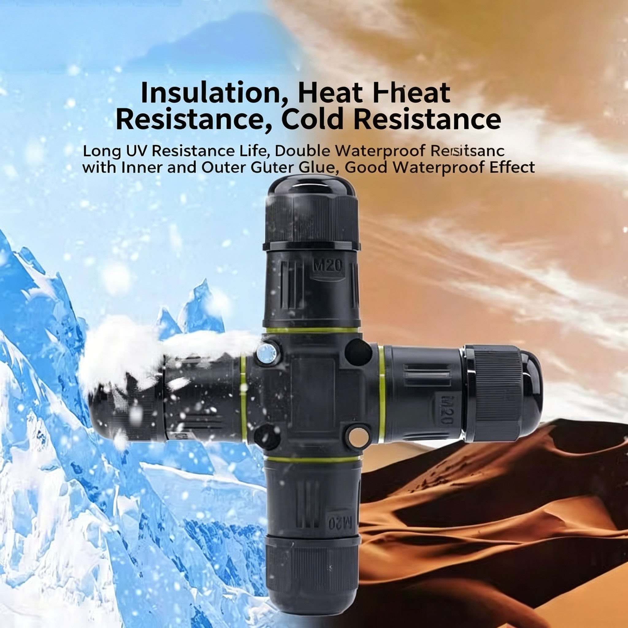 IP68 4-Way Cross Waterproof Co - Outdoor Lighting Wire Connectors recension och pris