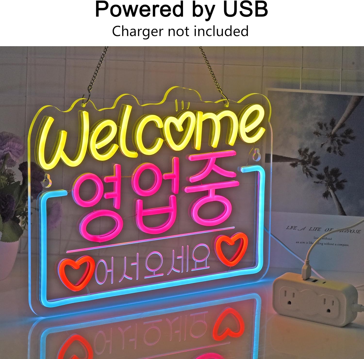 Korean Welcome on Sale Neon Si - Outdoor Lighting Restaurant recension och pris